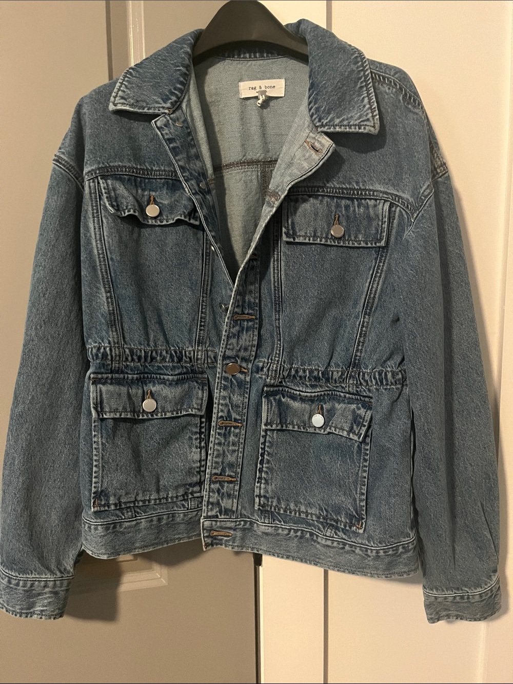 rag & bone Medium Blue Denim Utility Jacket
